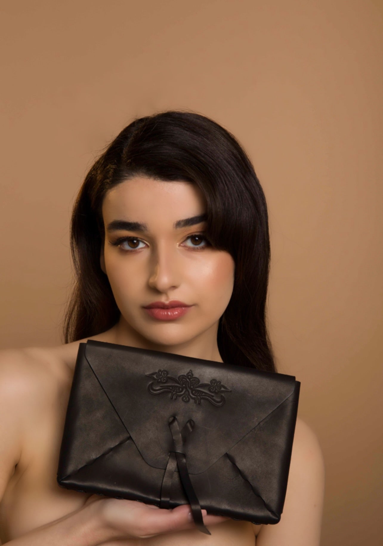 Sirahar Leather Ladies Clutch in three colors of Red, Black and Camel - Lusanet Collective
