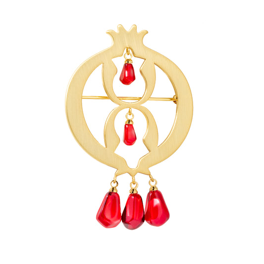 Pomegranate Brooch with seeds - Lusanet Collective