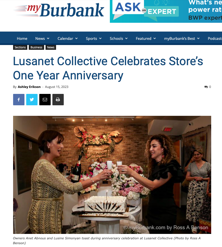 1 Year of Inspiration: Celebrating Lusanet Collective's Thrilling Journey in Burbank News!