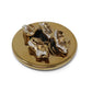 Round Gold Decorative Box With Flower Design Lid: Side Flower