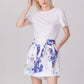 Macro floral print shorts