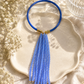 Aegean Blue Tassel Statement Necklace
