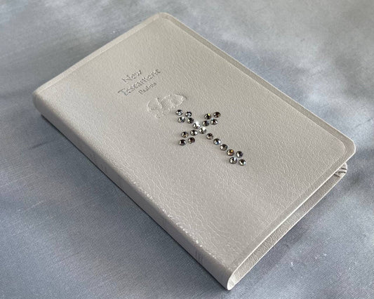 Baby Bible W/ Our Fine Crystal Cross: White