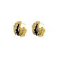 Black & Gold Nalu Maxi Hoops Handmade Crochet Earrings