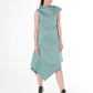 Elegant Satin Cotton Dress In Mint: Black / XL