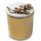 Gold Decorative Candle With Flower Design Lid: Gold Lid