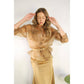 SHEER LONG SHIRTS AND SATIN LONG SKIRTS SET: BRONZE GOLD