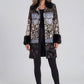 Mixed Media Faux Fur Trim Jacket
