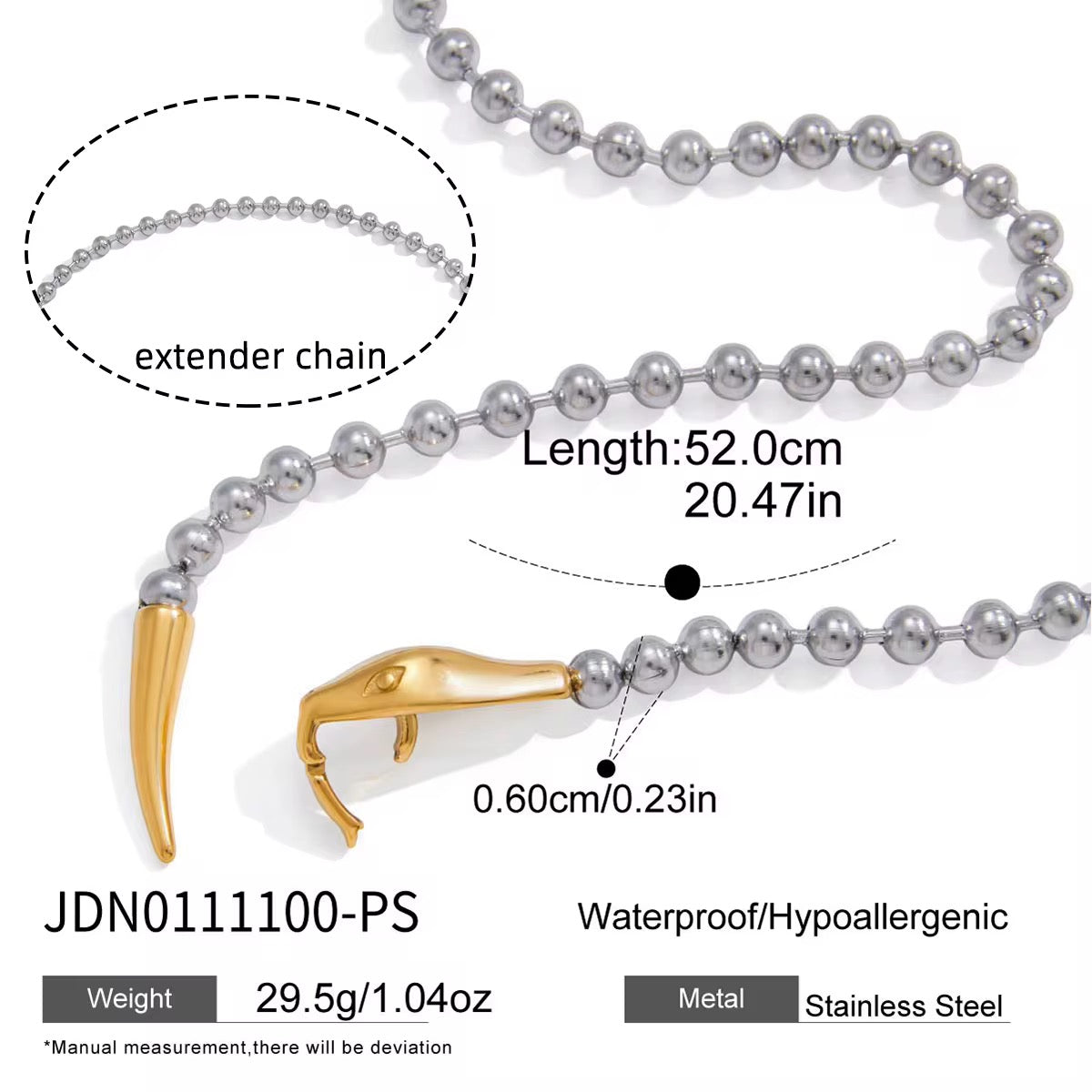 Gold and silver necklace