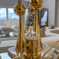 Match Holder Jar with Gold/Smoked Base: Gold