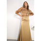 SHEER LONG SHIRTS AND SATIN LONG SKIRTS SET: BRONZE GOLD