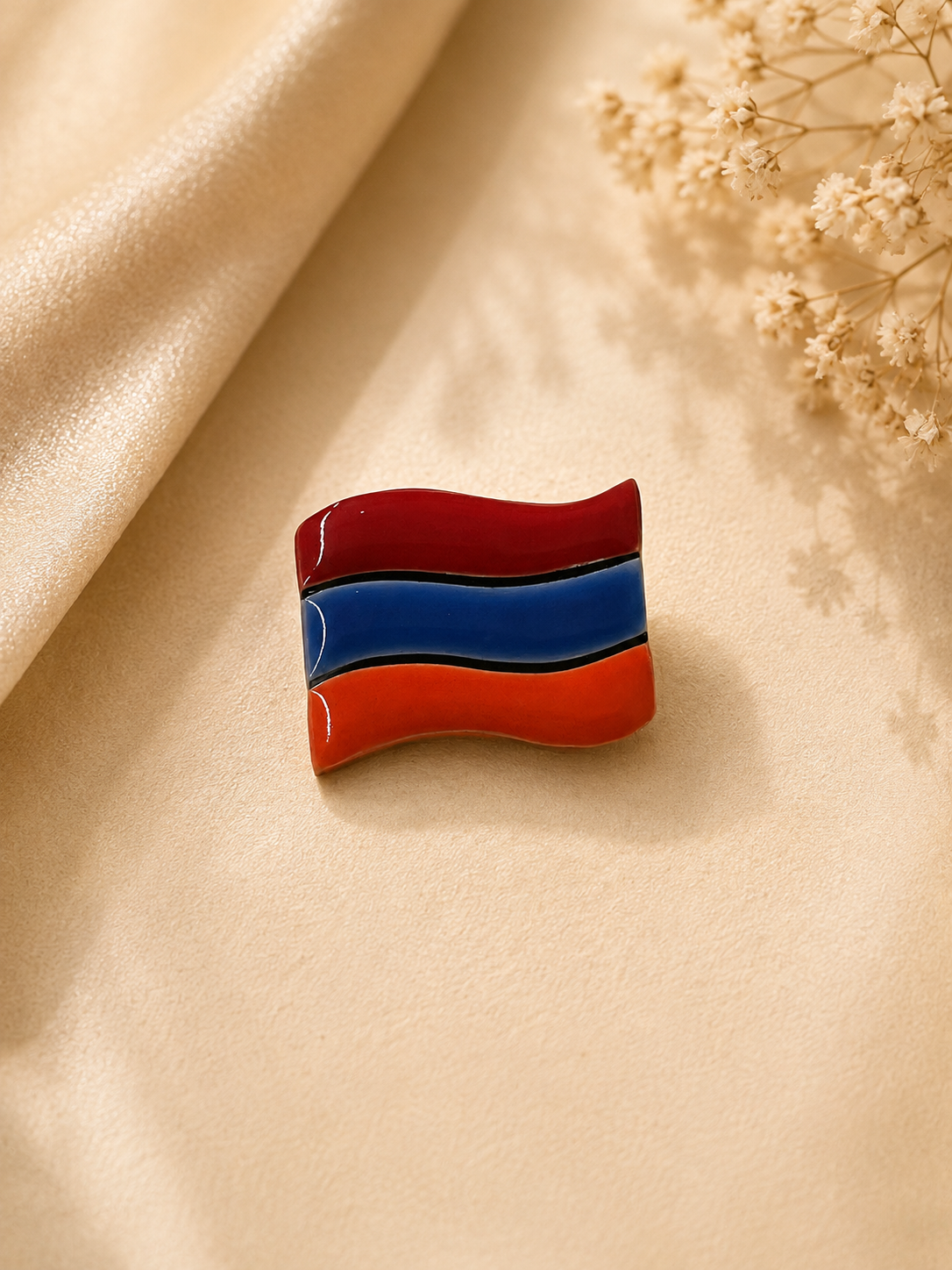 Armenian Flag Ceramic Brooch