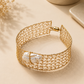 Baroque Freshwater Pearl Woven Cuff Bracelet