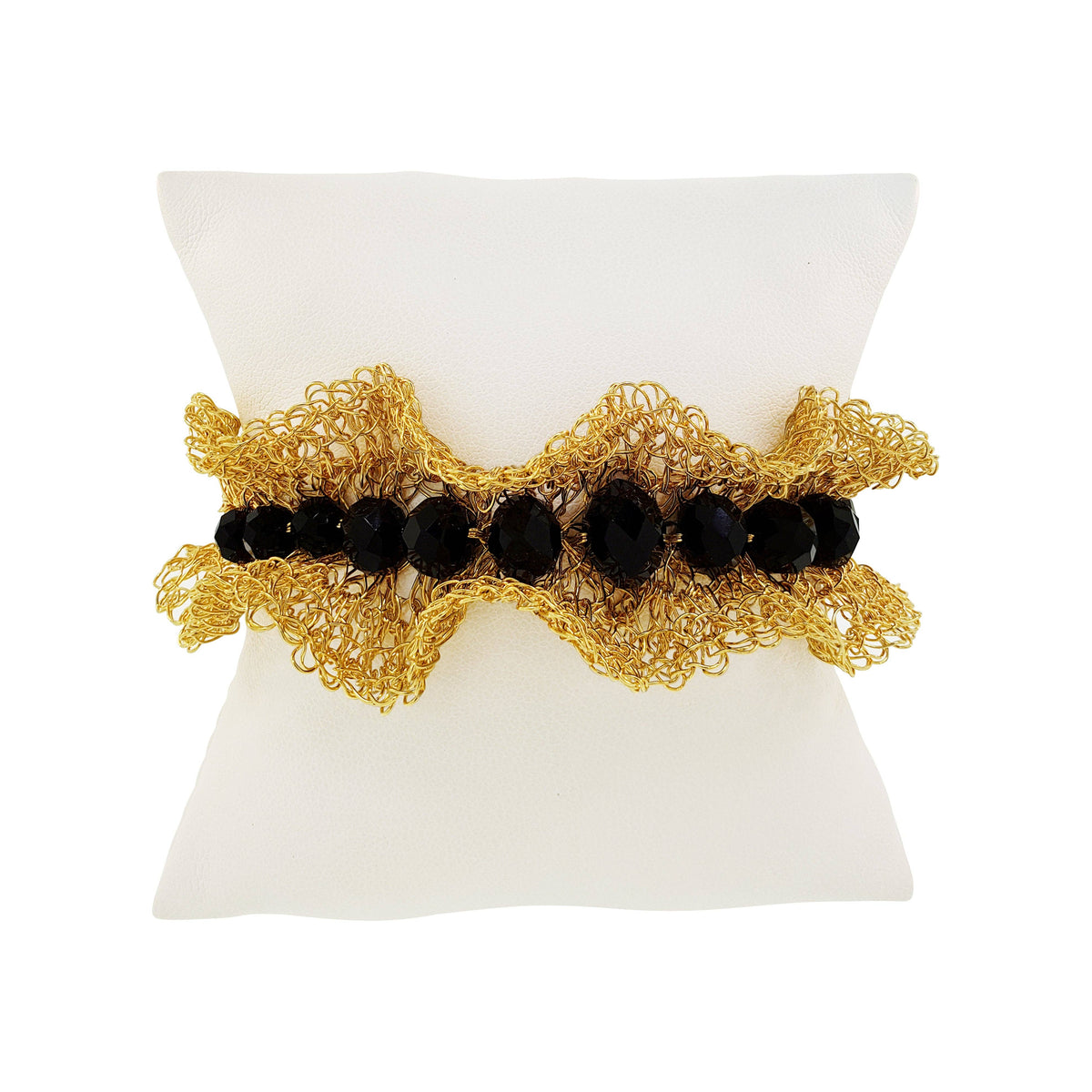 Black & Gold Nalu Maxi Handmade Crochet Bracelet