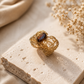 Brown Swarovski Crystal Sculptural Ring