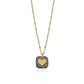 Mixed metal square pendant heart necklace