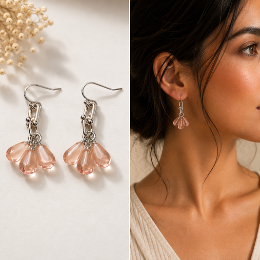 Pomegranate Seeds Earrings in Silver