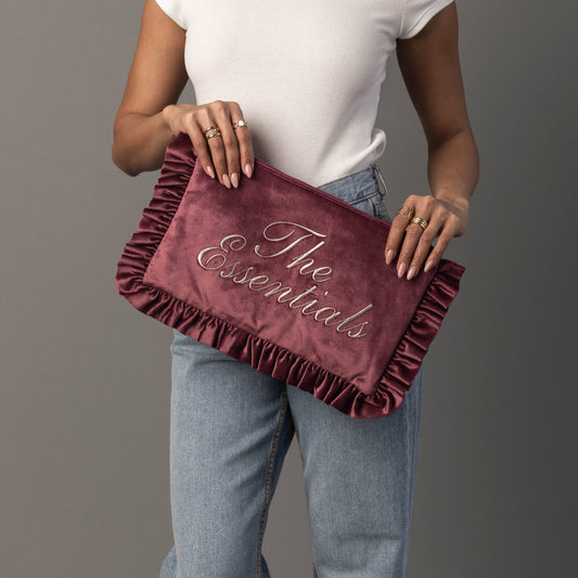 The Essentials Ruffle Travel Pouch