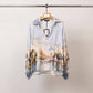 Satin landscape print tunic – KD7365VS-32: Khaki