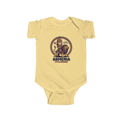 Armenia Little Warrior Baby Bodysuit - Infant Armenian Heritage Onesie