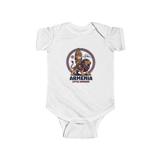 Armenia Little Warrior Baby Bodysuit - Infant Armenian Heritage Onesie