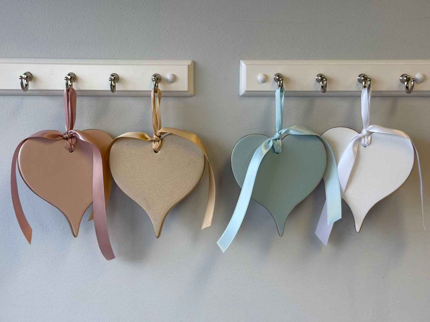 Ceramic Heart Ornaments : Aqua