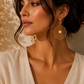 Golden Bloom Beige Freshwater Pearl Earrings
