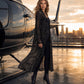A810-B Velvet Burnout Duster with Metallic Paisley Overlay: XL