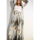 PRINTED CARDIGAN PANTS SET: MULTI