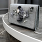 Grey Wool Bag with Crystals