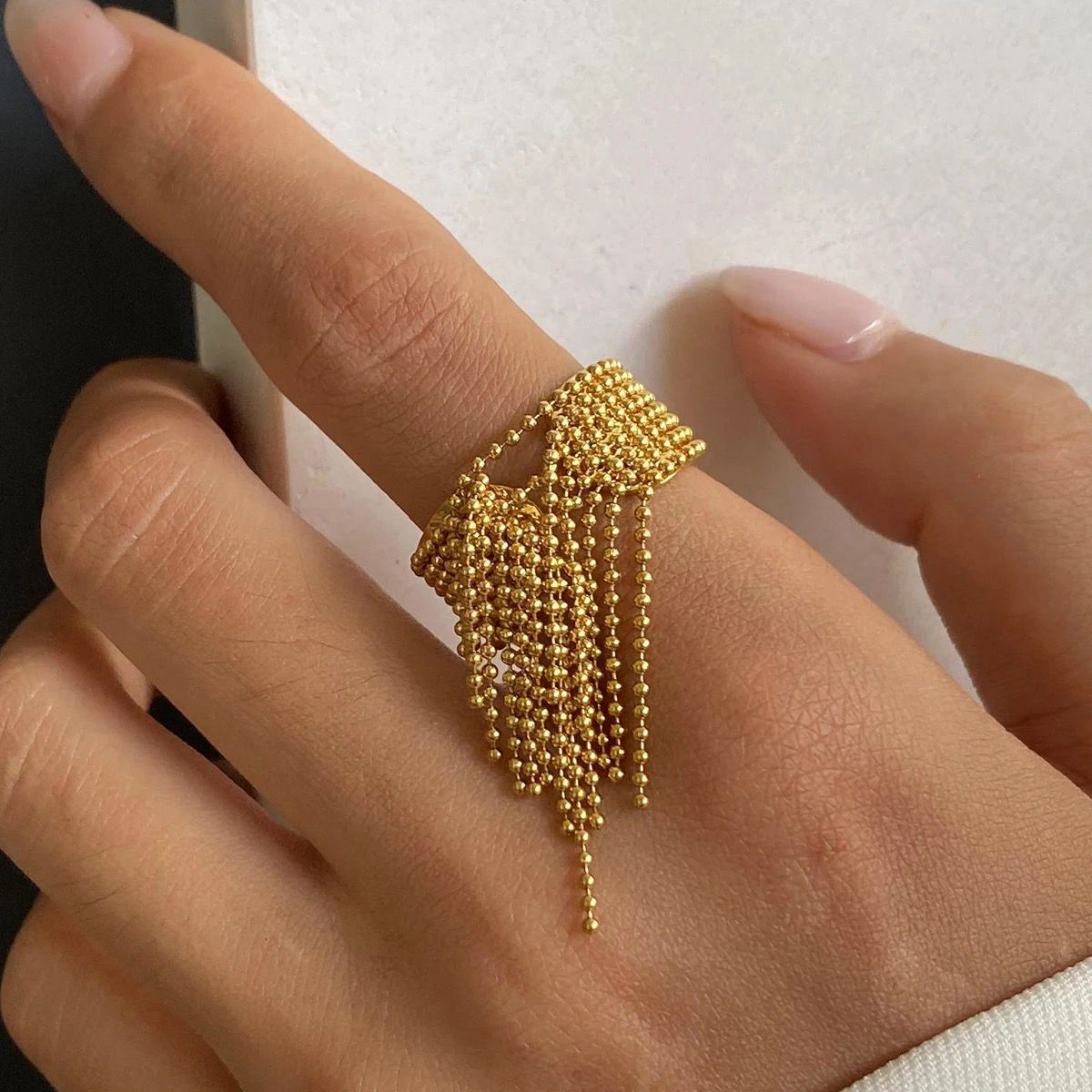 Fringe Cascade Ring in Gold