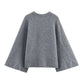 Asymmetrical Tie-Front Cape Jacket: GREY