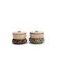 Ceramic And Kilim Canister: Beige