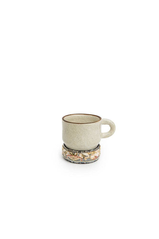 Kilim And Ceramic Mug: Beige