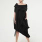 Oversize Cotton Kaftan Dress In Beige: Dark grey / L-XL-XXL