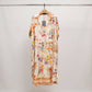 Fluid floral print silk-viscose dress -Green,Red