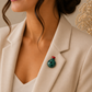 Jewel Tone Pomegranate Ceramic Brooch