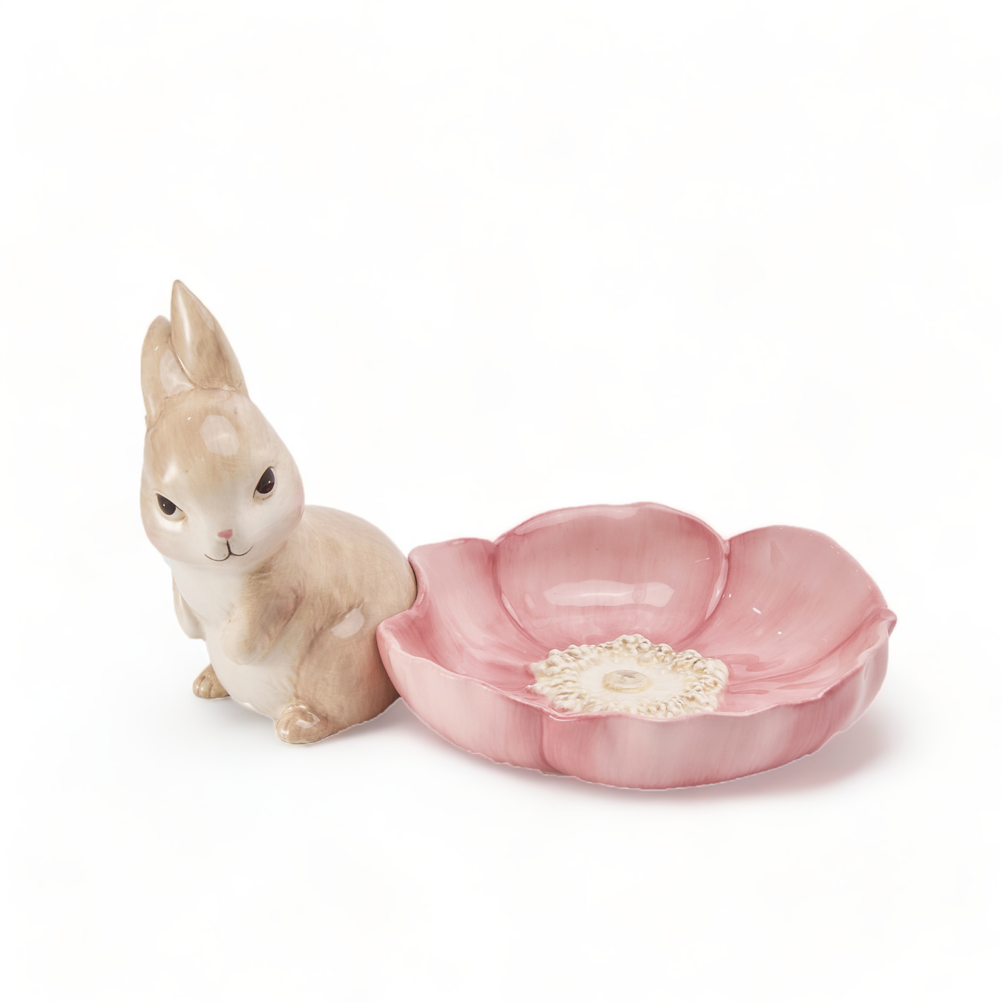 9in Bunny w/Pink Petal Bowl: Spring Confections