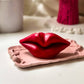 Sculpted Face Lips Candle 1/4x5 1/4in - Valentines: Red / Rose Petals