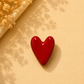 Classic Red Heart Ceramic Brooch