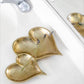 Gold Textured 2-Section Heart Tray