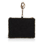 Affection beaded black coin purse with red heart