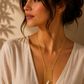 Modern Pearl Golden Mesh Pendant Necklace