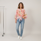 Floral printed blouse with detailed neckline : Pink