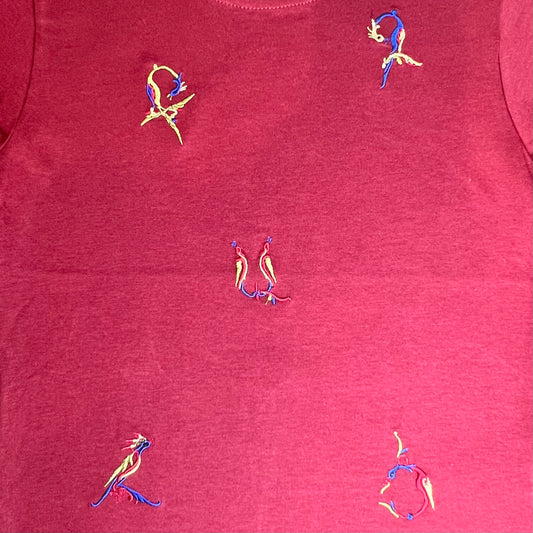 Red Shirt with Embroidery