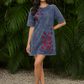 2605 Heart Embroidered Denim