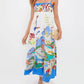 Sciacca Marine life printed Swing Style strappy sundress: DarkBlue
