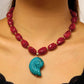 Heart Pendant Beaded Necklace: 3 / One Size