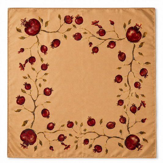 Batik Pomegranate Silk Scarf square