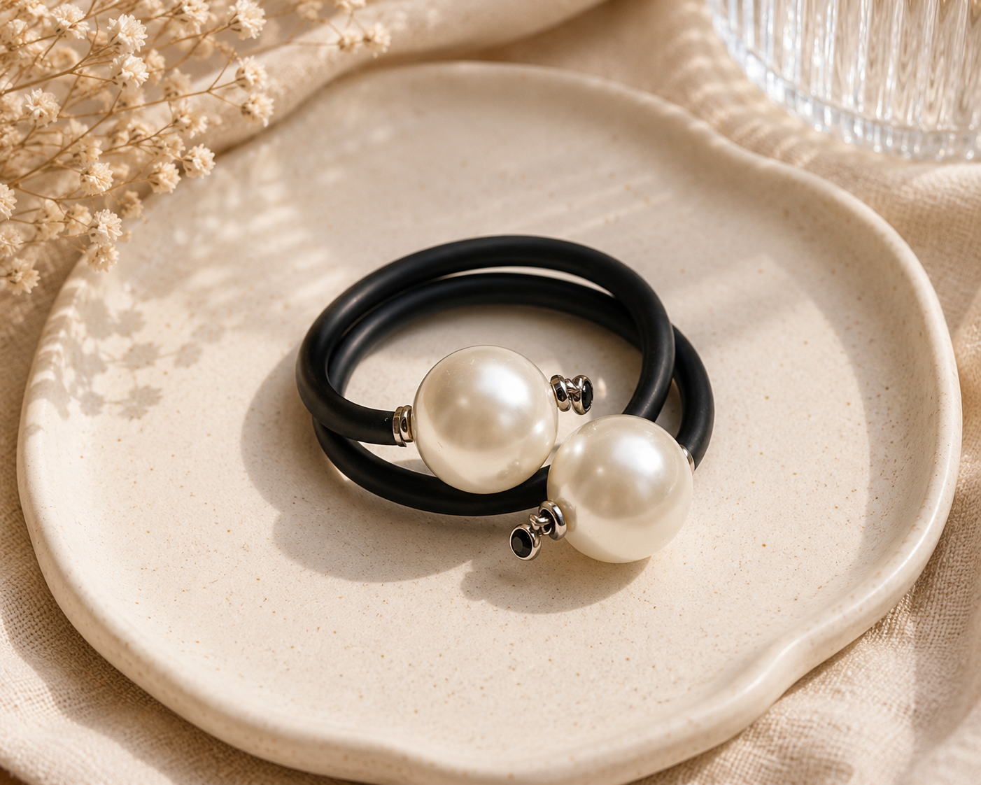 Statement Pearl Double-Wrap Bracelet – Gold or Silver